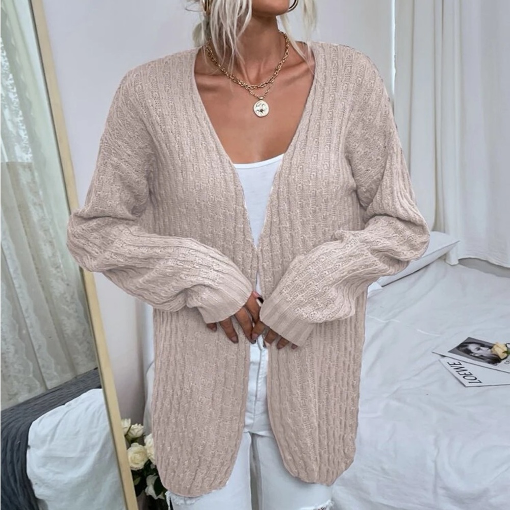 Beige Knitted Cardigan